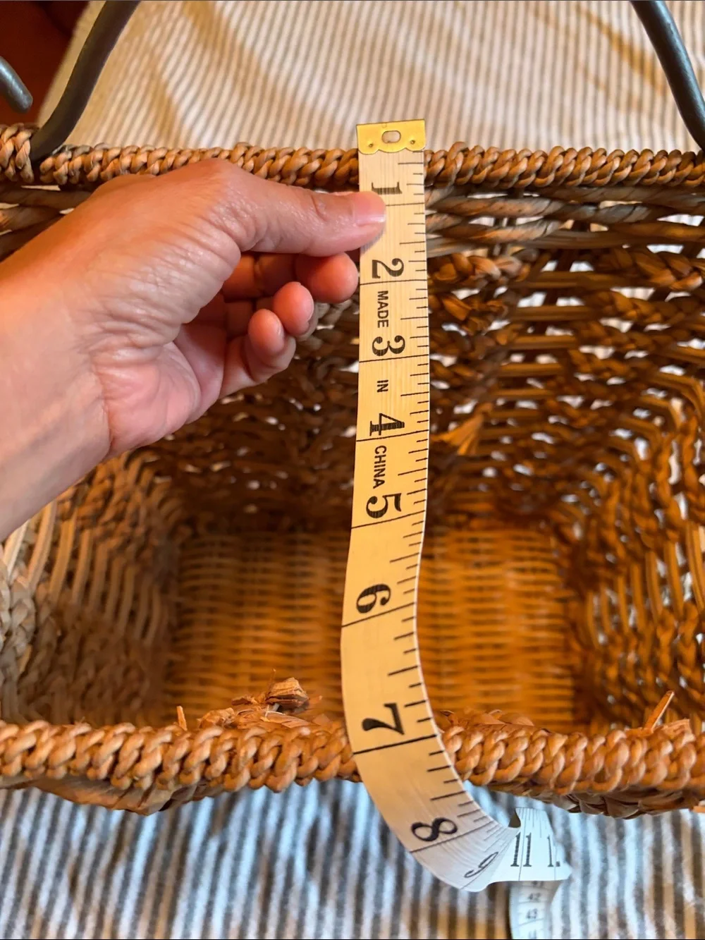 Woven Seagrass Wall Basket - Natural Brown